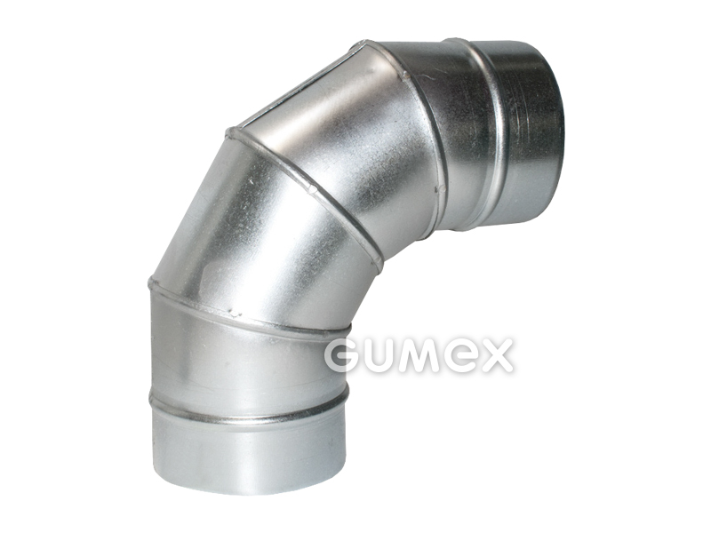 Nippel 90°, 80mm, +200°C, verzinktes Blech, 